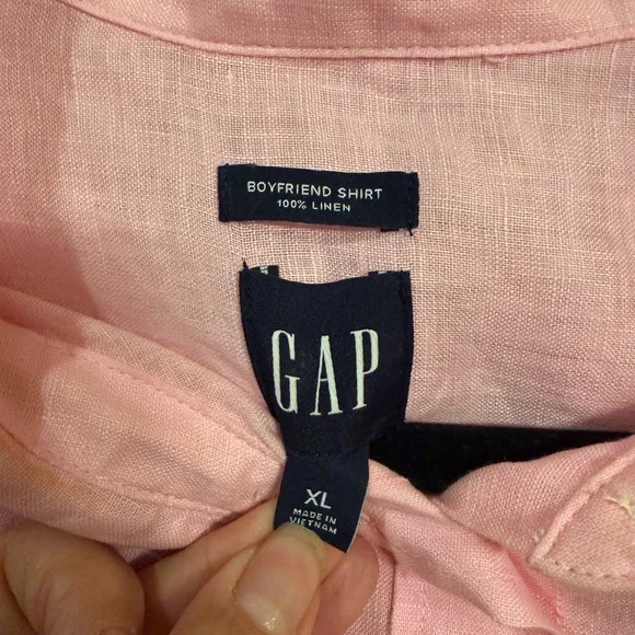 GAP Light Pink Linen Boyfriend Shirt - Picture 4 of 4